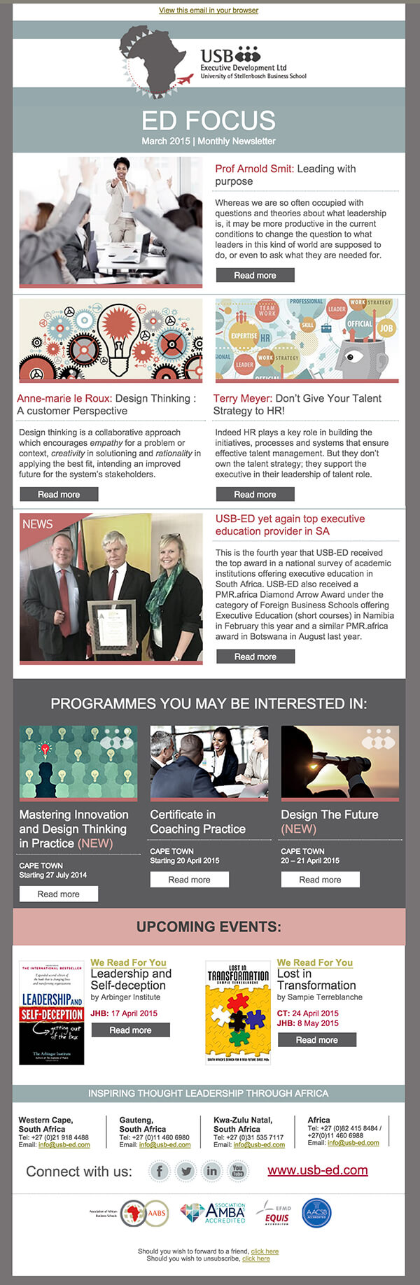 Responsive Monthly Newsletter Design | ED Focus